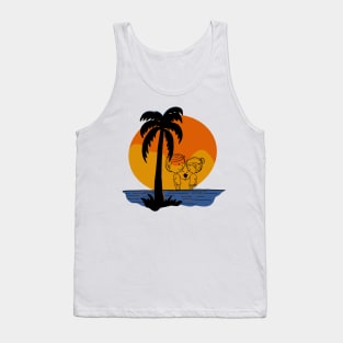 Romantic Sunset. A Couple Embracing the Setting Sun.sunset, romantic, couple, embracing, setting sun Tank Top